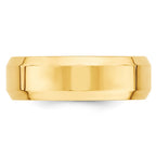 10k Yellow Gold 7mm Beveled Edge Comfort Fit Wedding Band