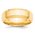 10k Yellow Gold 7mm Beveled Edge Comfort Fit Wedding Band