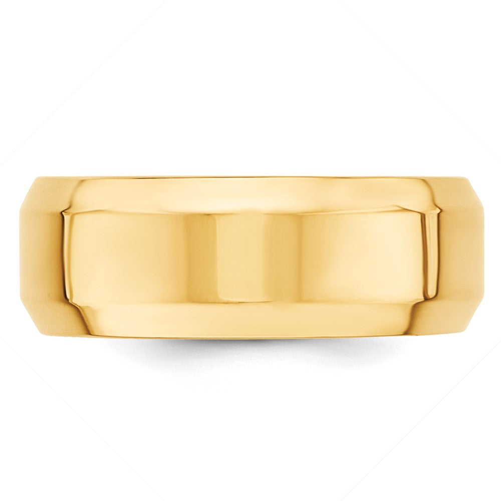 10k Yellow Gold 8mm Beveled Edge Comfort Fit Wedding Band
