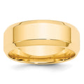 10k Yellow Gold 8mm Beveled Edge Comfort Fit Wedding Band