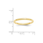 10k Yellow Gold 2mm Standard Weight Comfort Fit Wedding Band