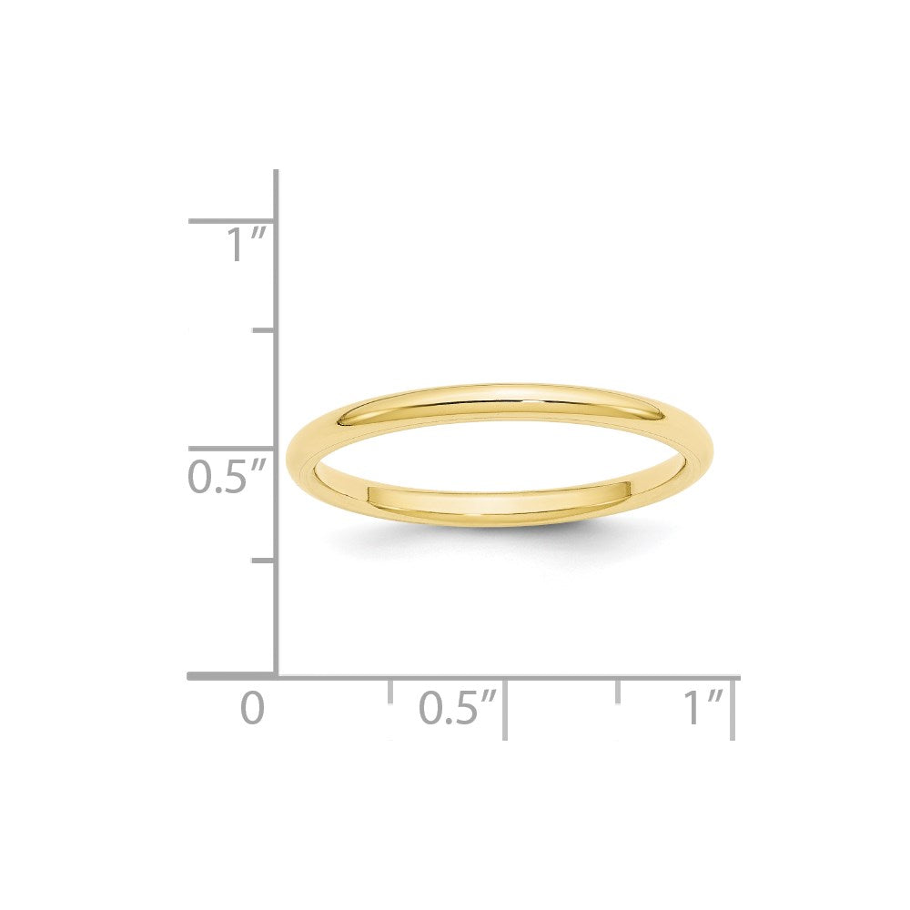 10k Yellow Gold 2mm Standard Weight Comfort Fit Wedding Band