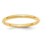 10k Yellow Gold 2mm Standard Weight Comfort Fit Wedding Band