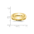 10k Yellow Gold 6mm Standard Weight Comfort Fit Wedding Band