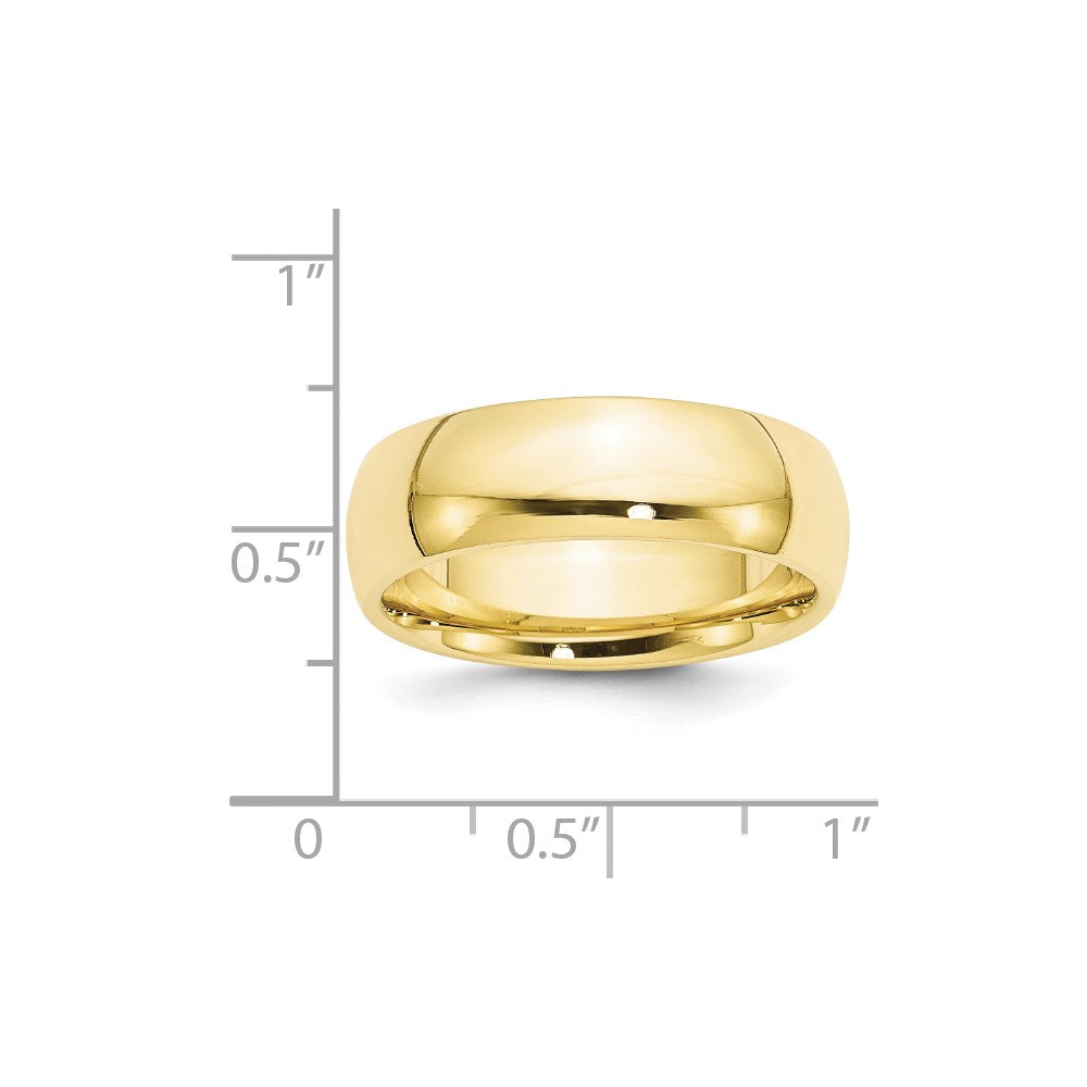 10k Yellow Gold 7mm Standard Weight Comfort Fit Wedding Band