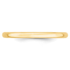 10k Yellow Gold 2mm Lightweight Comfort Fit Wedding Band