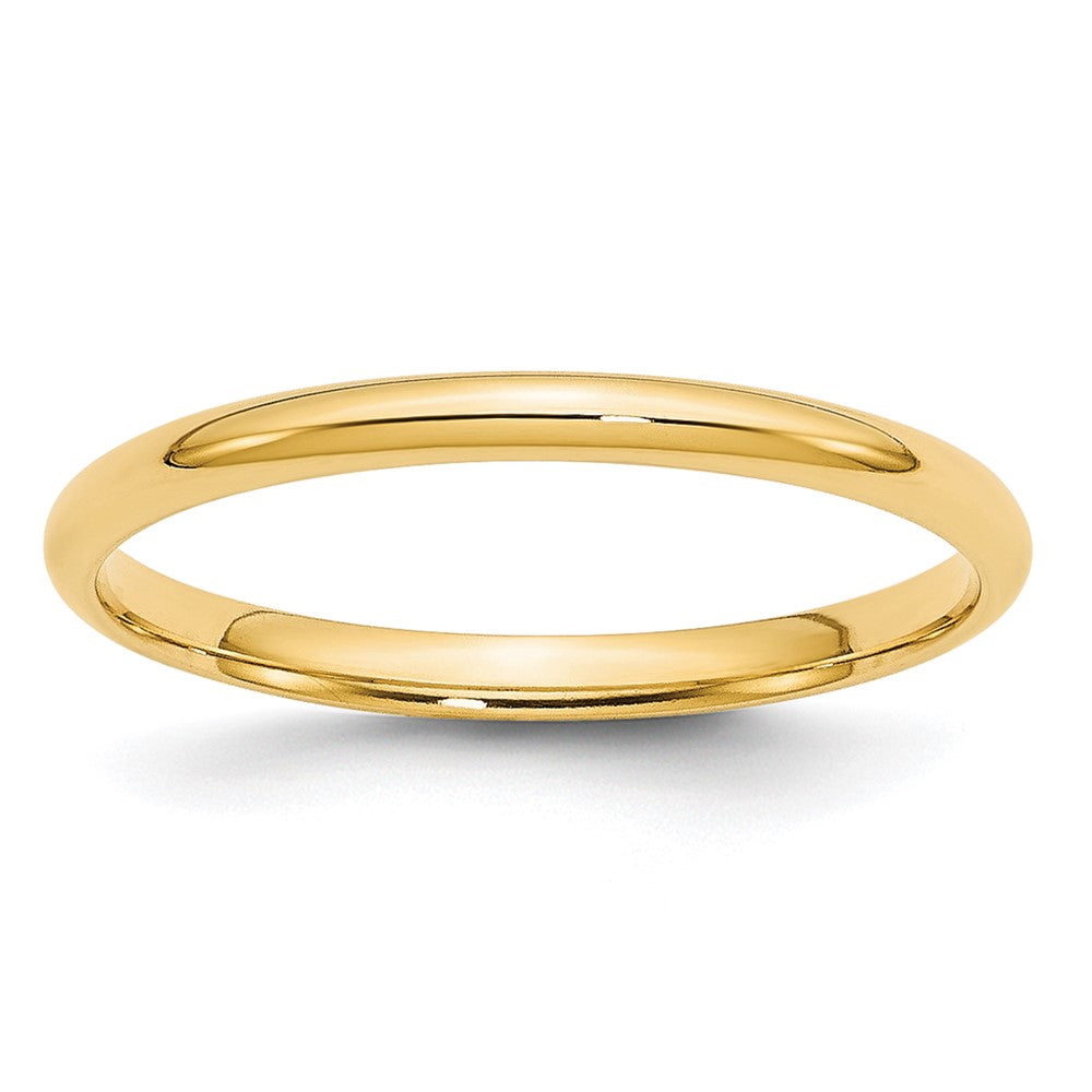10k Yellow Gold 2mm Lightweight Comfort Fit Wedding Band