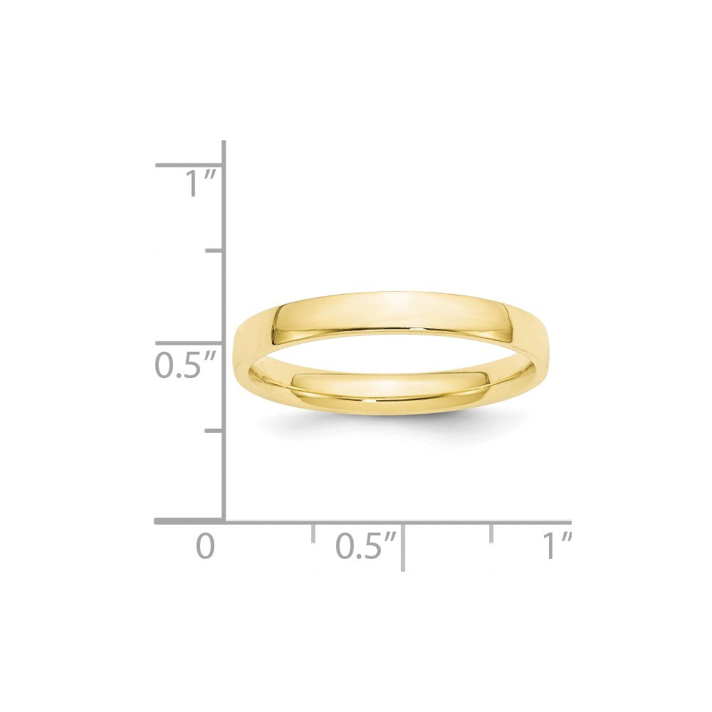 10k Yellow Gold 3mm Lightweight Comfort Fit Wedding Band