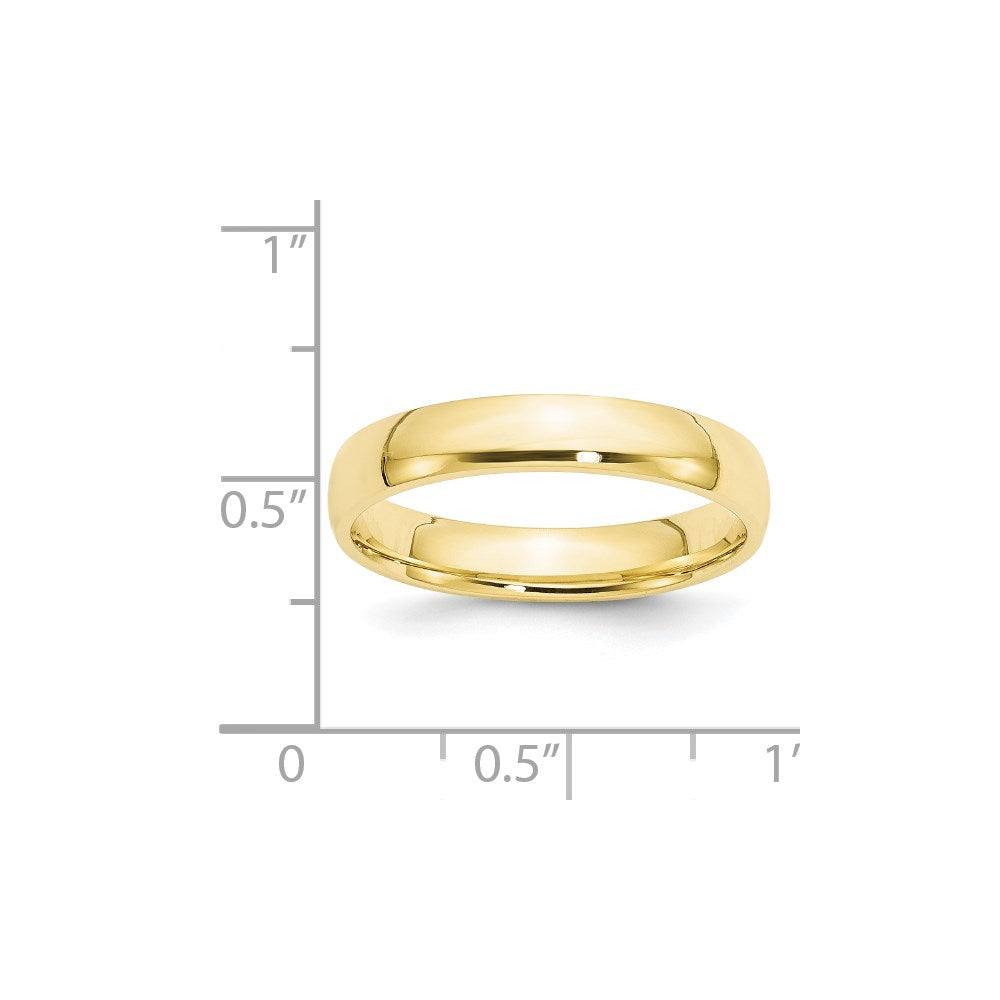 10k Yellow Gold 4mm Lightweight Comfort Fit Wedding Band