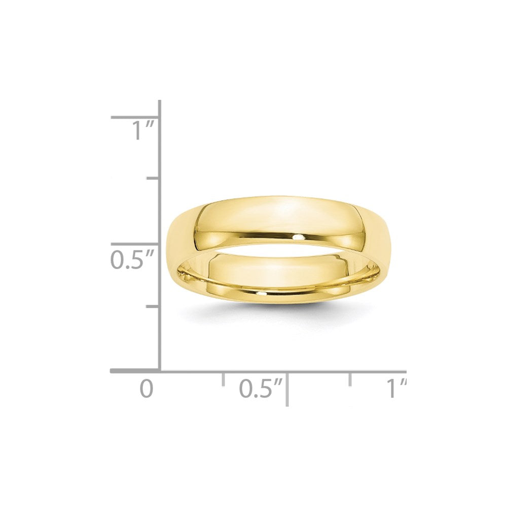 10k Yellow Gold 5mm Lightweight Comfort Fit Wedding Band
