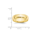 10k Yellow Gold 6mm Lightweight Comfort Fit Wedding Band