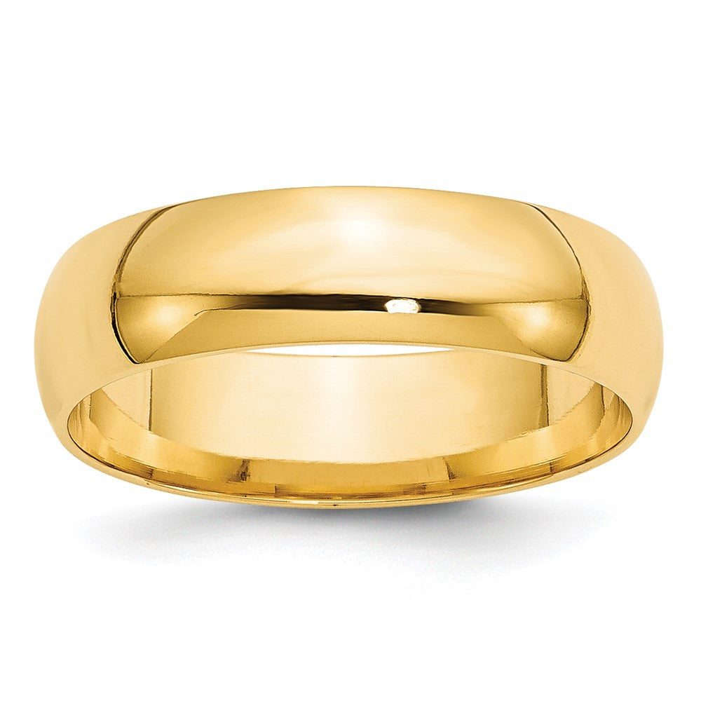 10k Yellow Gold 6mm Lightweight Comfort Fit Wedding Band