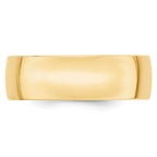 10k Yellow Gold 7mm Lightweight Comfort Fit Wedding Band