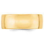 10k Yellow Gold 8mm Lightweight Comfort Fit Wedding Band