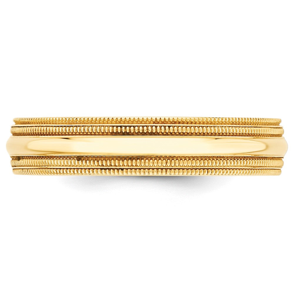 10k Yellow Gold 5mm Double Milgrain Comfort Fit Wedding Band