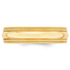 10k Yellow Gold 6mm Double Milgrain Comfort Fit Wedding Band