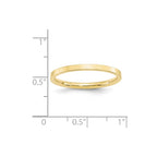 10k Yellow Gold 2mm Standard Weight Flat Comfort Fit Wedding Band