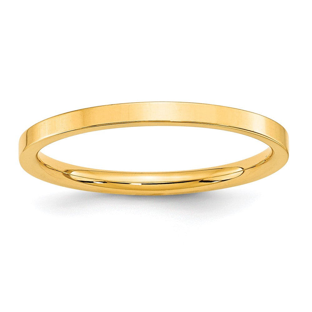 10k Yellow Gold 2mm Standard Weight Flat Comfort Fit Wedding Band