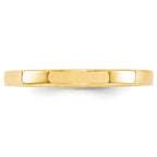 10k Yellow Gold 2.5mm Standard Weight Flat Comfort Fit Wedding Band