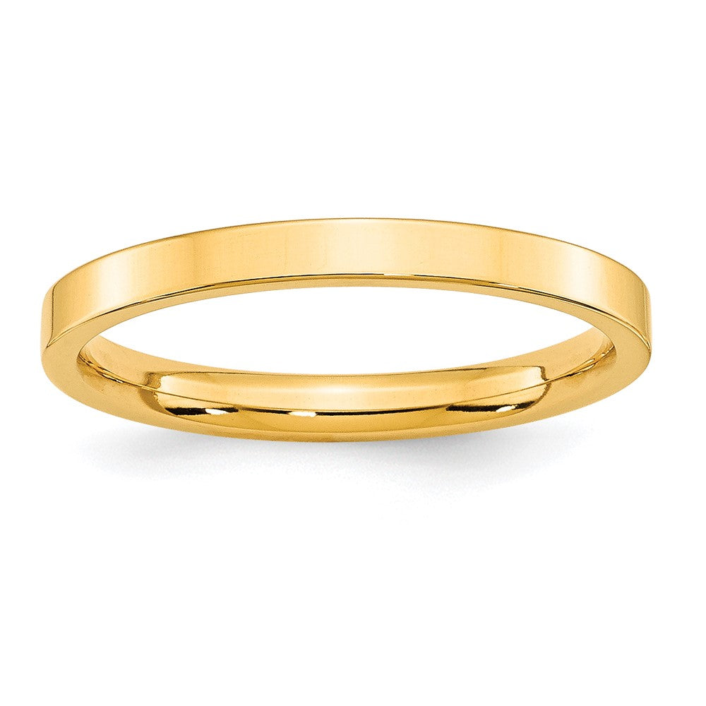 10k Yellow Gold 2.5mm Standard Weight Flat Comfort Fit Wedding Band