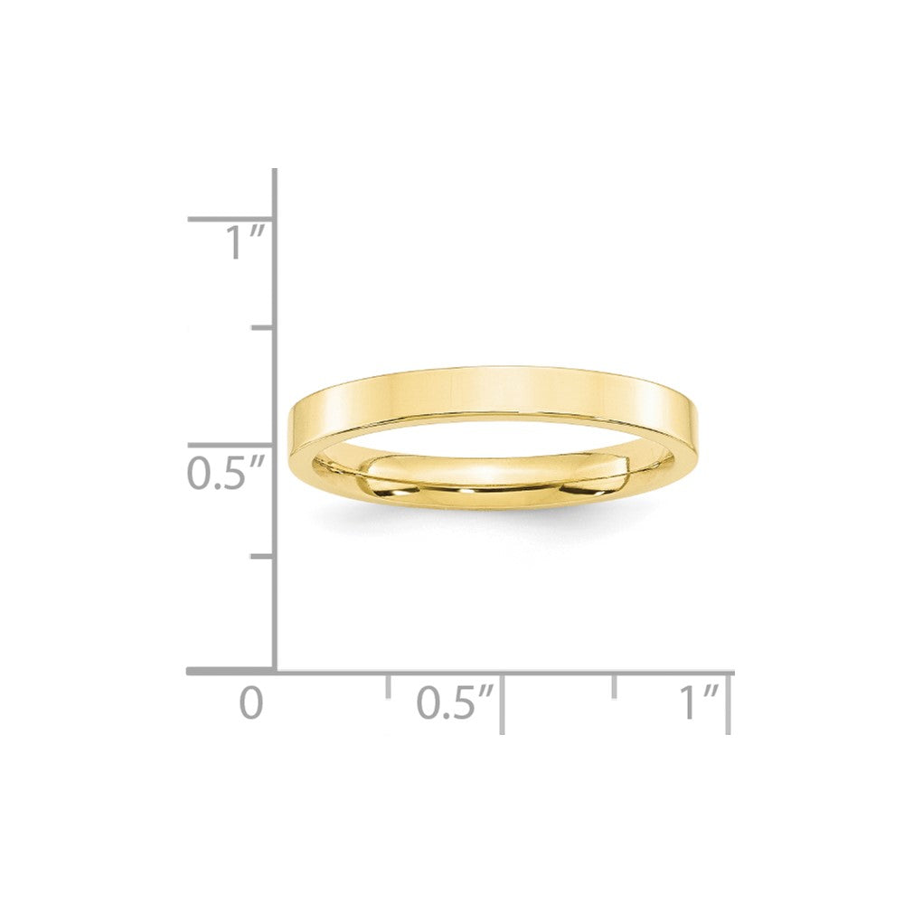 10k Yellow Gold 3mm Standard Weight Flat Comfort Fit Wedding Band