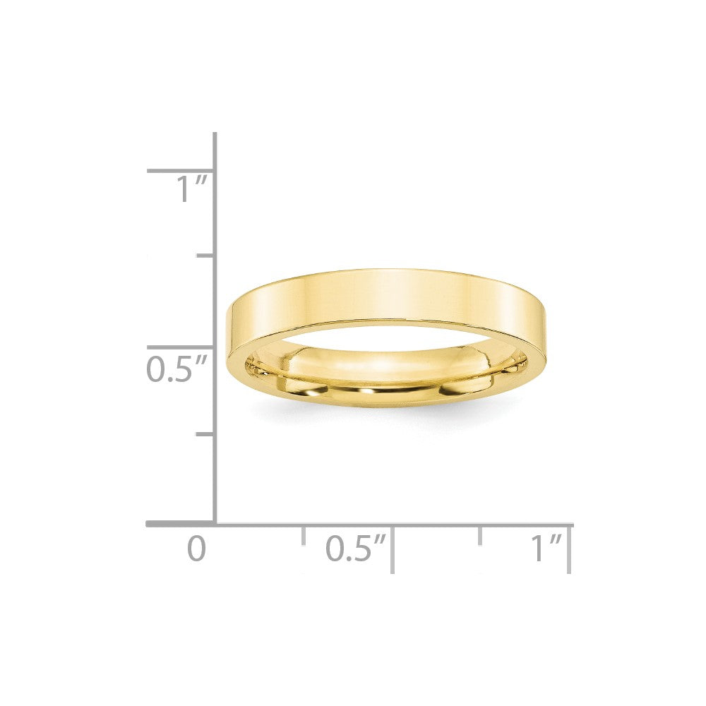 10k Yellow Gold 4mm Standard Weight Flat Comfort Fit Wedding Band