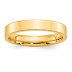 10k Yellow Gold 4mm Standard Weight Flat Comfort Fit Wedding Band