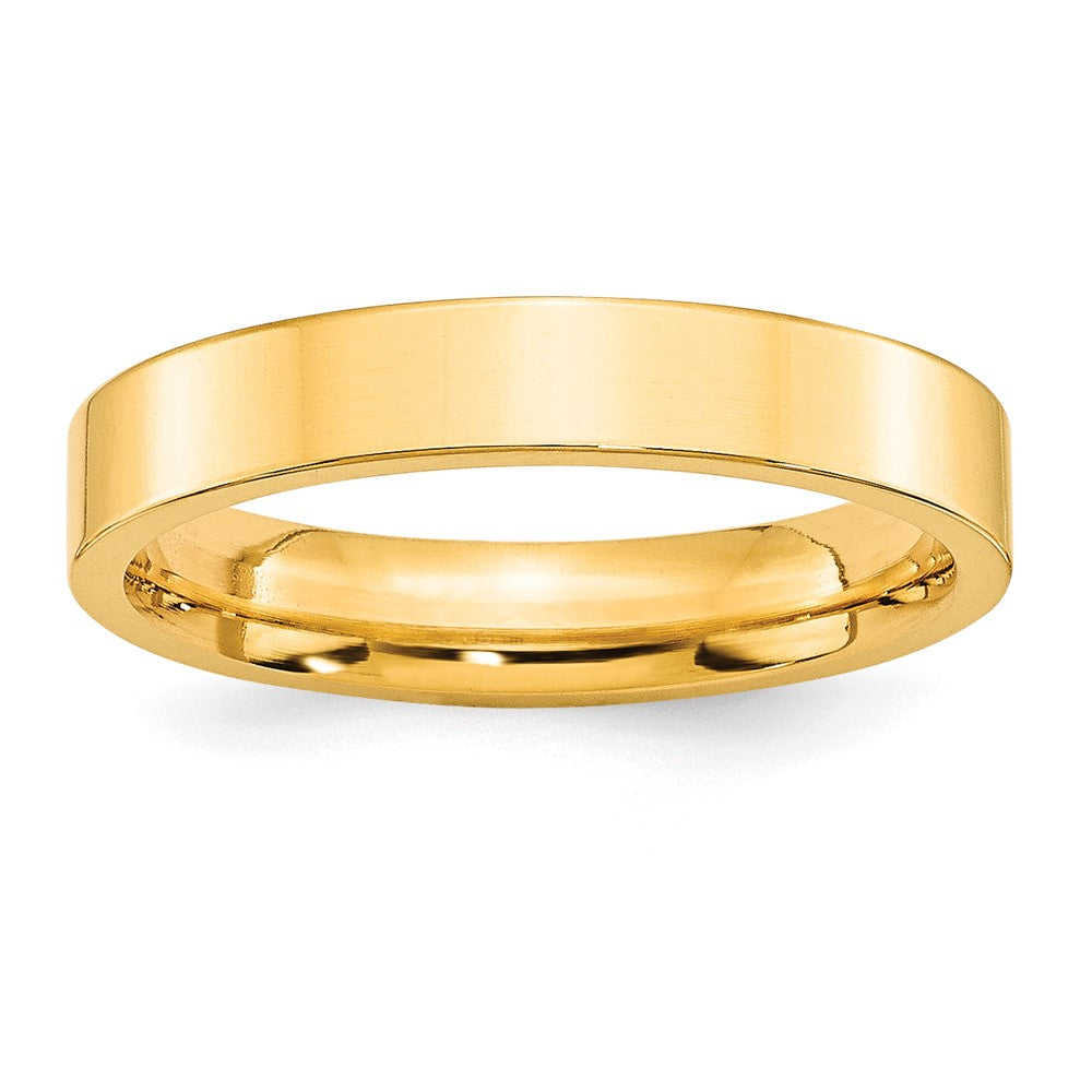 10k Yellow Gold 4mm Standard Weight Flat Comfort Fit Wedding Band