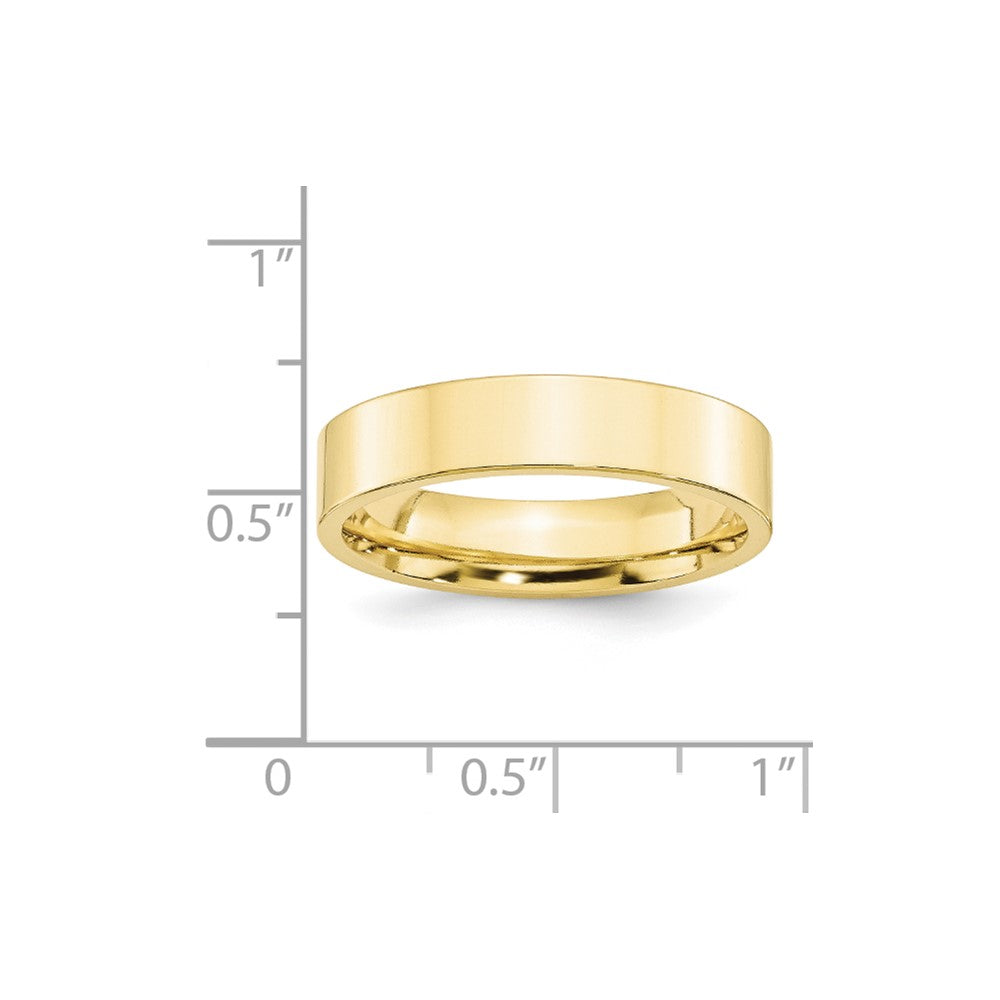 10k Yellow Gold 5mm Standard Weight Flat Comfort Fit Wedding Band