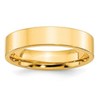 10k Yellow Gold 5mm Standard Weight Flat Comfort Fit Wedding Band