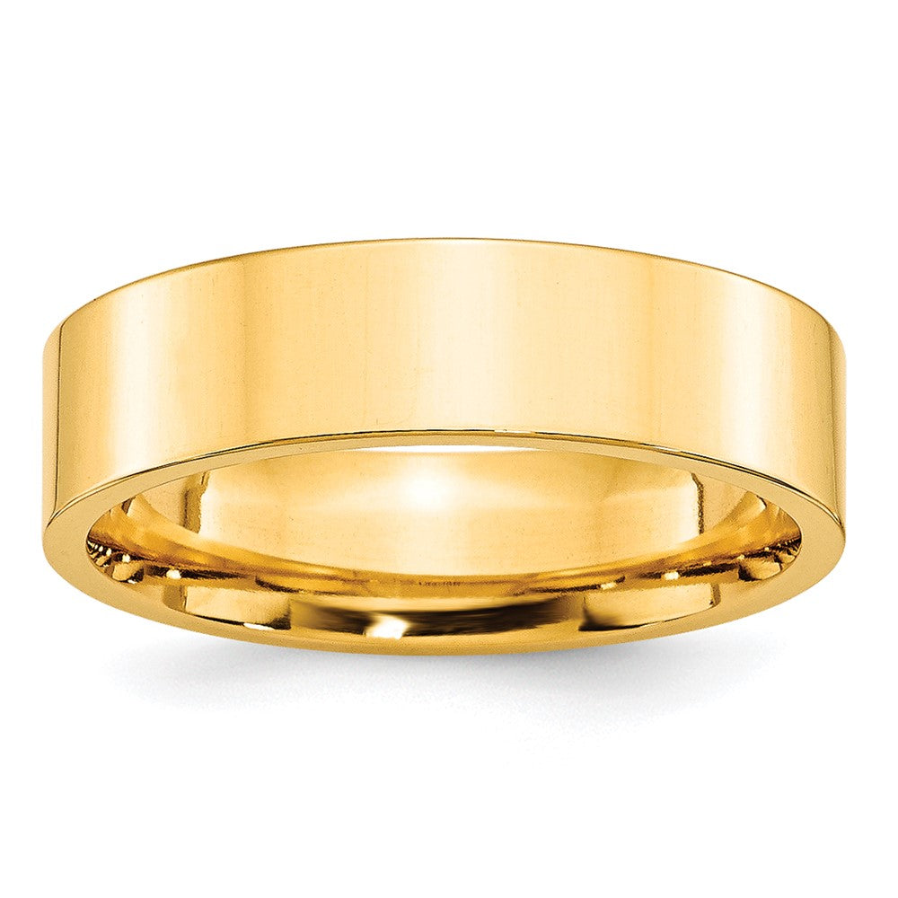 10k Yellow Gold 6mm Standard Weight Flat Comfort Fit Wedding Band