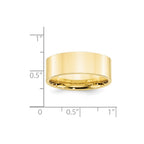 10k Yellow Gold 8mm Standard Weight Flat Comfort Fit Wedding Band