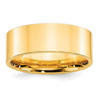 10k Yellow Gold 8mm Standard Weight Flat Comfort Fit Wedding Band