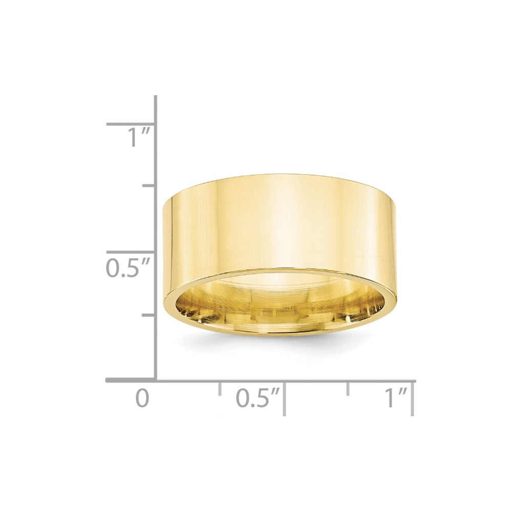 10k Yellow Gold 10mm Standard Weight Flat Comfort Fit Wedding Band