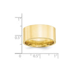 10k Yellow Gold 10mm Standard Weight Flat Comfort Fit Wedding Band