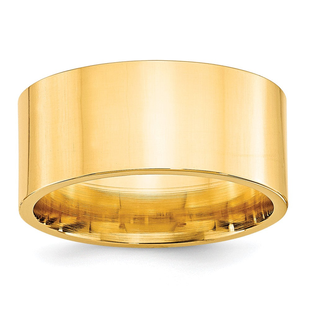 10k Yellow Gold 10mm Standard Weight Flat Comfort Fit Wedding Band