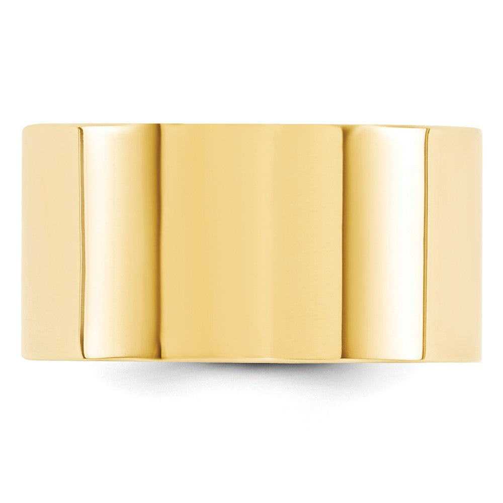 10k Yellow Gold 12mm Standard Weight Flat Comfort Fit Wedding Band