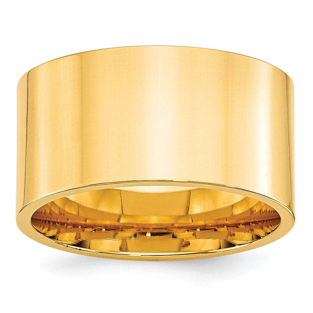 10k Yellow Gold 12mm Standard Weight Flat Comfort Fit Wedding Band