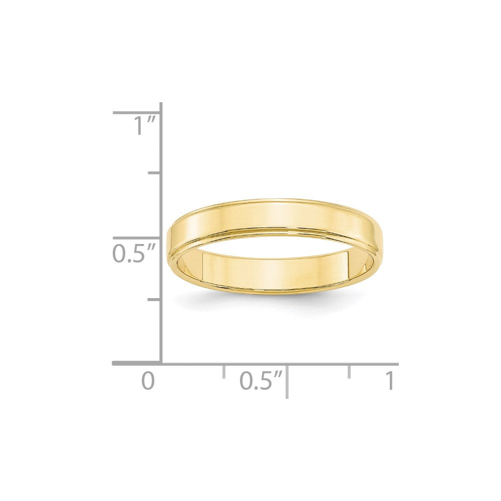 10k Yellow Gold 4mm Flat with Step Edge Wedding Band