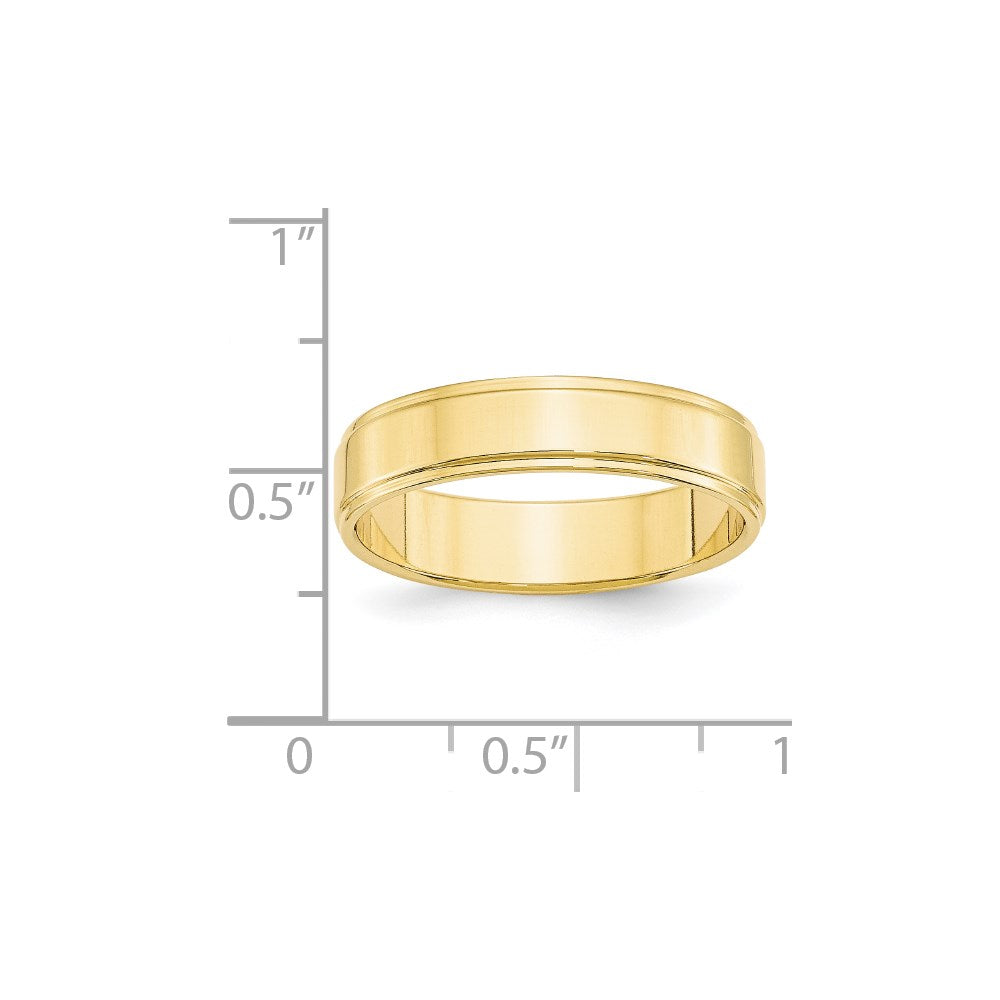 10k Yellow Gold 5mm Flat with Step Edge Wedding Band