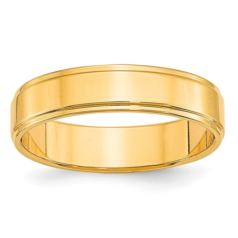 10k Yellow Gold 5mm Flat with Step Edge Wedding Band
