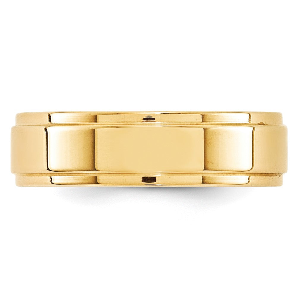 10k Yellow Gold 6mm Flat with Step Edge Wedding Band