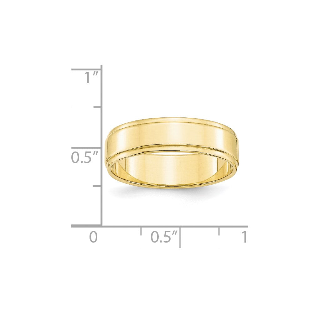 10k Yellow Gold 6mm Flat with Step Edge Wedding Band