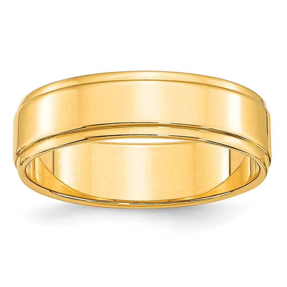 10k Yellow Gold 6mm Flat with Step Edge Wedding Band
