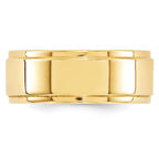 10k Yellow Gold 8mm Flat with Step Edge Wedding Band