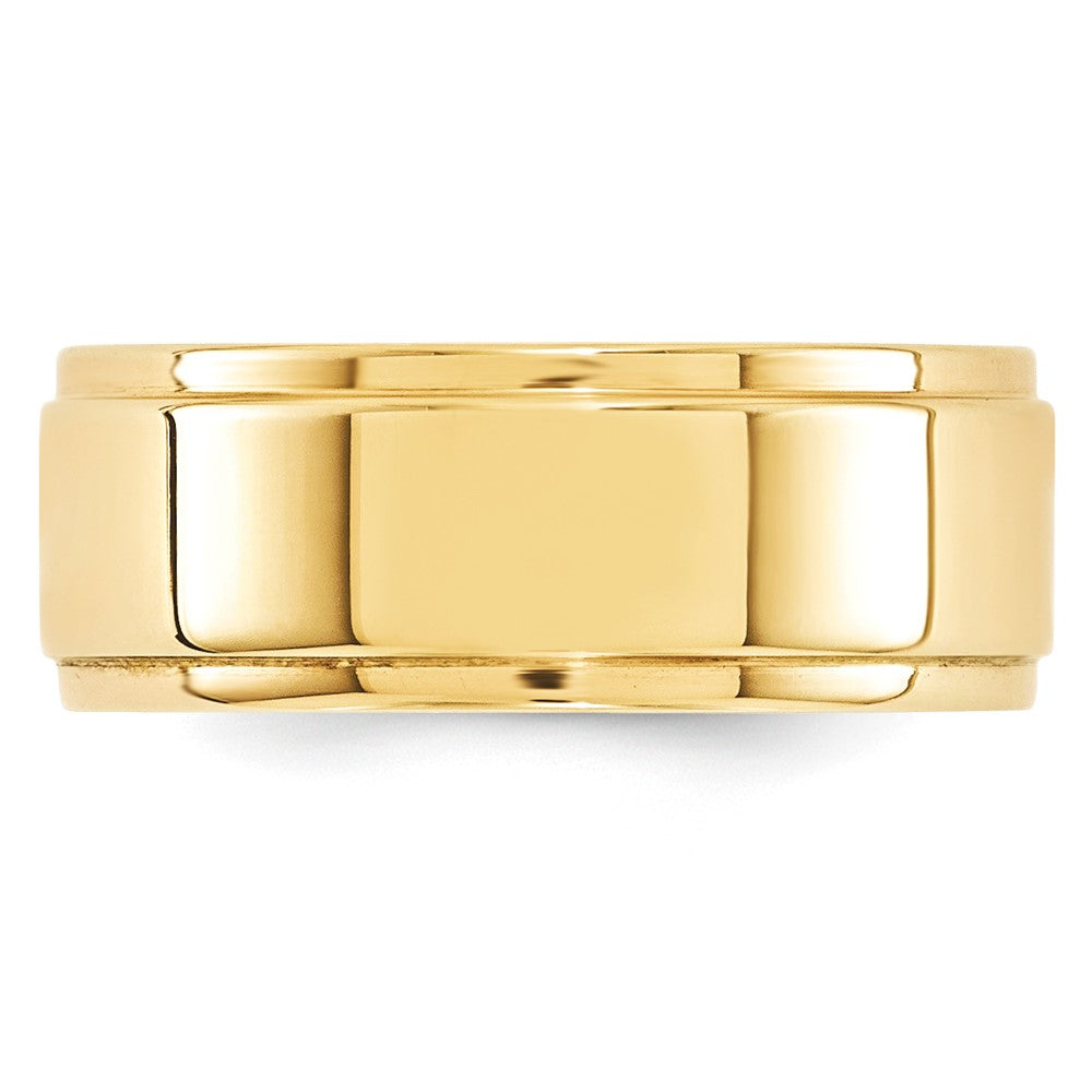 10k Yellow Gold 8mm Flat with Step Edge Wedding Band