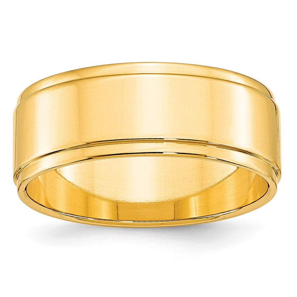 10k Yellow Gold 8mm Flat with Step Edge Wedding Band