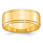 10k Yellow Gold 8mm Flat with Step Edge Wedding Band