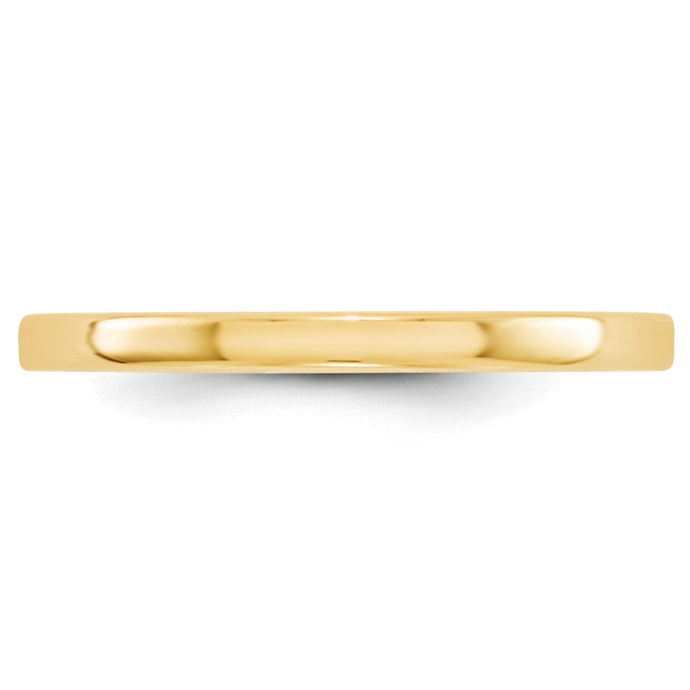 10k Yellow Gold 2mm Lightweight Flat Wedding Band