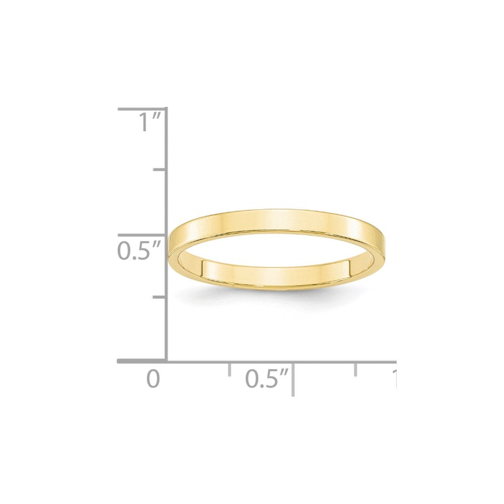 10k Yellow Gold 2.5mm Lightweight Flat Wedding Band